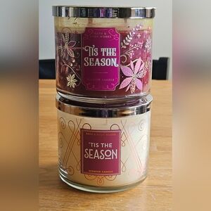 Bath & Body Works 'Tis The Season Candle Set - Pink and Cream